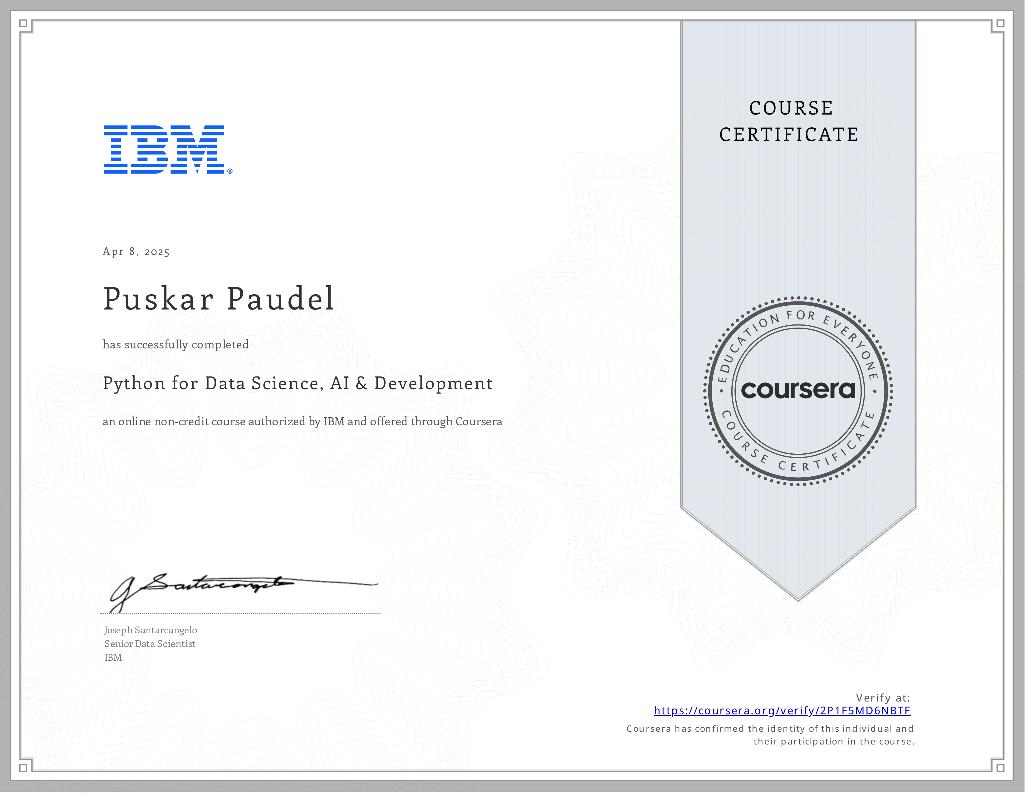 R Certificate